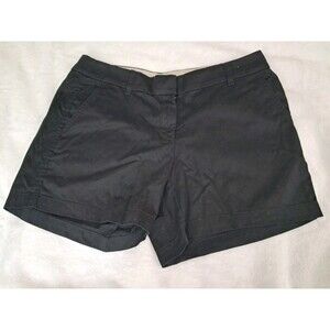 J.Crew 5" Classic Chino Shorts Cotton Zipper Fly Pockets H1453 Size 8 Black